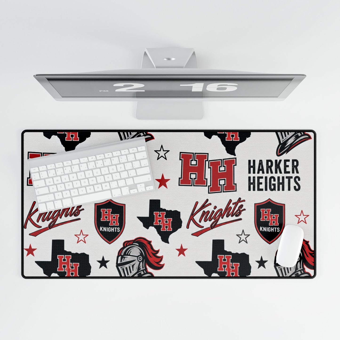 Harker Heights Knights Logo Desk Mat — School Spirit Gaming/Office Mouse Pad