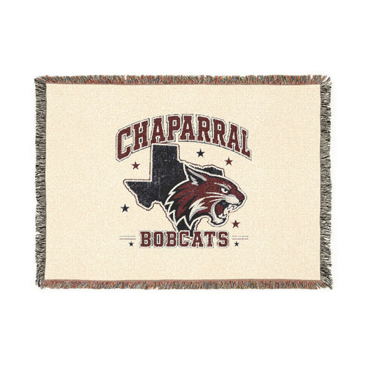 Chaparral Bobcats Woven Throw Blanket – School Spirit Texas Logo