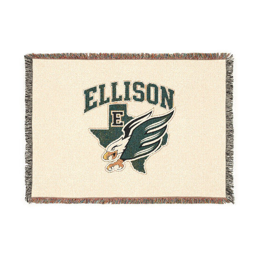 Ellison Eagles Woven Throw Blanket — School Logo Tapestry Blanket